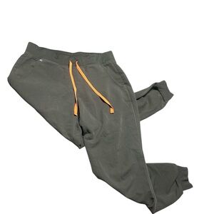 Figs Women's Olive Joggers with Orange Drawstring Size Medium